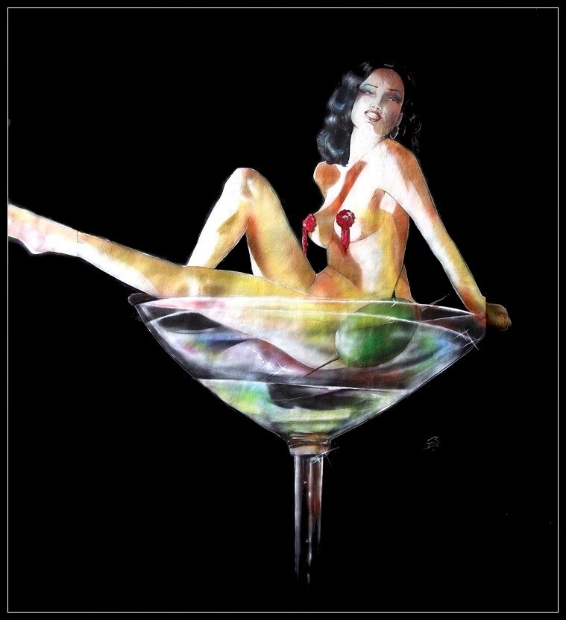 dita-von-teese-frau-im-glas-martini-burlesque-frauenbilder-erotic-art-akt-frauen-gemaelde-malerei-christine-dumbsky