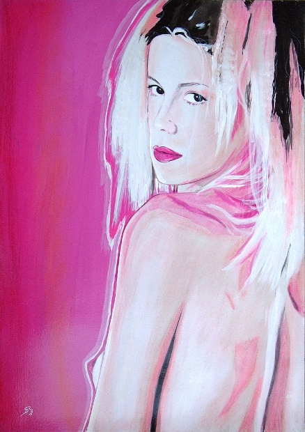 erotic-art-frauenbilder-akt-fine-art-gemaelde-malerin-christine-dumbsky-frau-nackt-pink-blond-silvie